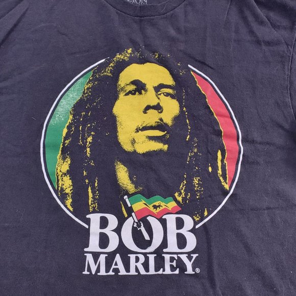 Vtg Bob Marley GraphicT-Shirt Black Zion Rootswear - Picture 2 of 5
